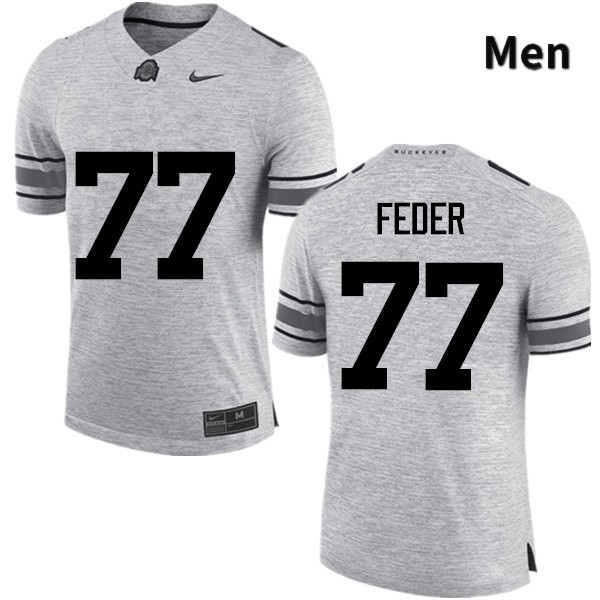 Men's Ohio State Buckeyes #77 Kevin Feder Gray Game College Stitched Football Jersey 23OO040SB